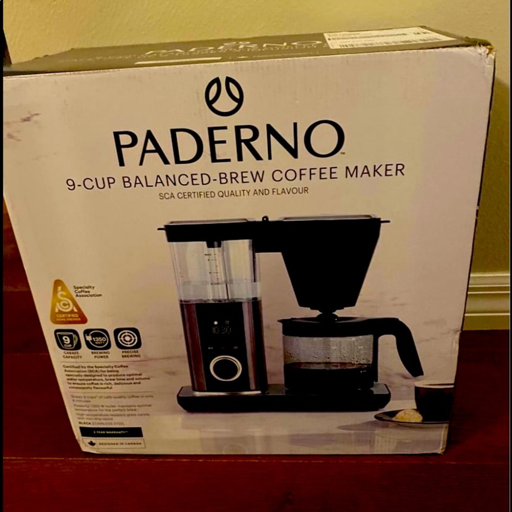PADERNO Balanced Brew Coffee Maker, NEW in box!
